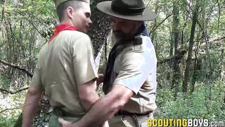 Kinky teen Mark wears sexy jockstrap during raw outdoor fuck