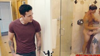 Three horny hung studs fucking each other