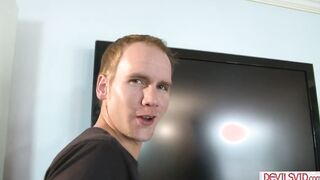 Big tits blonde milf seducing then fucking a teen stud