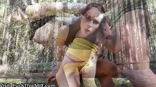 Busty Fit Girl Fucks Muscular Stranger Trainer in the Forest After Jogging