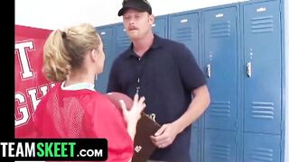 Sweet And Cute 18 Year Old Blonde Wants To Join The Football