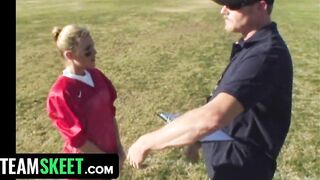 Sweet And Cute 18 Year Old Blonde Wants To Join The Football