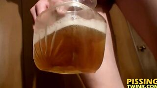 Cooper Reeves takes a piss after a nice solo stroke
