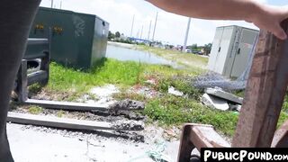 Hottest petite Holly Hendrix ass railed in public