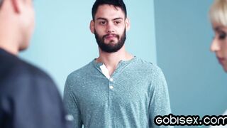 Nasty bisexuals drill 19yo slutty bae in threesome fuck