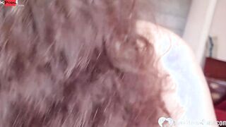 Facefucking my curly haired Women in the bedroom