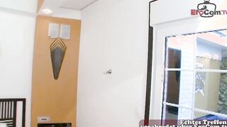 Slender t-girl anal screwed with latino dude