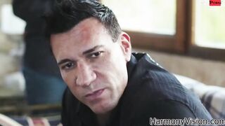 Super dark haired pornstar fucks into 3 way