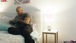 Tiny step daughter Maya Woulfe rough sex with angry stepdad