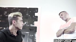 Handsome daddy sucked off by stepson before banging him raw
