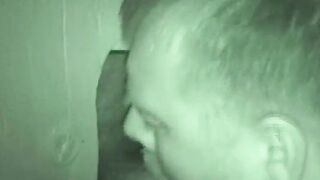 Nasty mature dude Bob sucks a cock in glory hole scene
