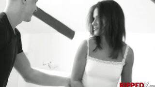 Steamy teen brunette slut in heat gets fucked real hard