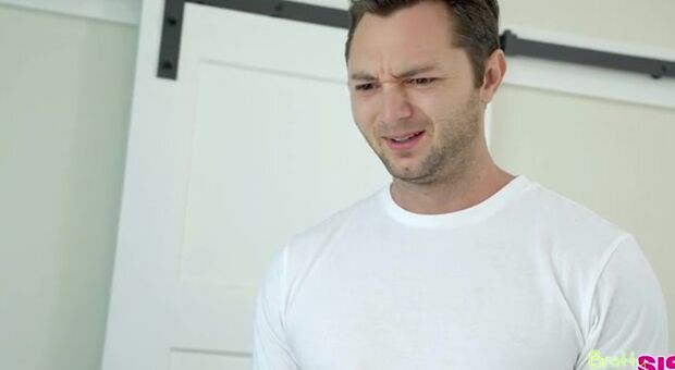 Natalia Queen knocks on her stepbrother Brad Sterling's door to tell him that they banged!! a month ago when Brad