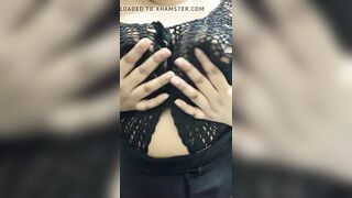Desi breasts into net