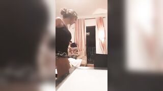 big titted hispanic sweeping into tight top