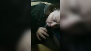 Bbw blows big black cock at vehicle wash