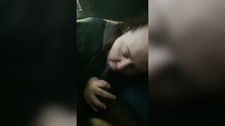 Bbw blows big black cock at vehicle wash
