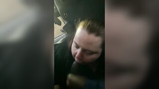 Bbw blows big black cock at vehicle wash