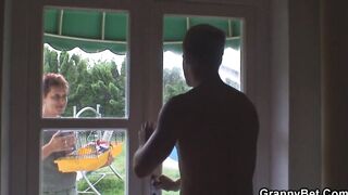 After talking with an older next door, he pounded her