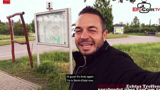 German outdoors pick up with a sexual blonde bimbo