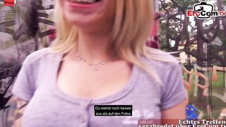 German outdoors pick up with a sexual blonde bimbo