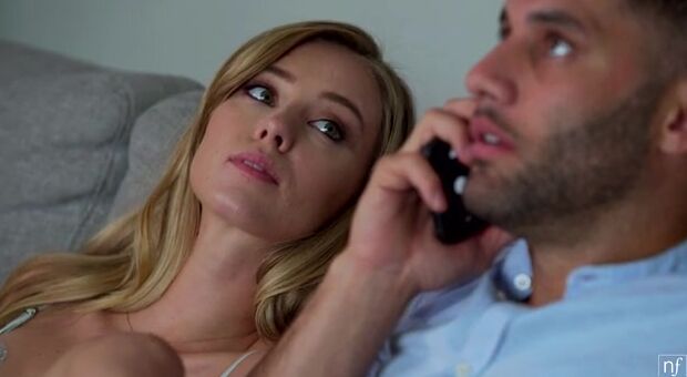 Damon Dice has been on the phone for hours, and his mistress Haley Reed is sick of it. Strutting out