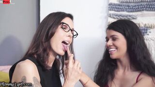 MOMMY'S GIRL - Stacked cougar Rewards Her Step-Daughter With Finger Fuck Session For Being Valedictorian
