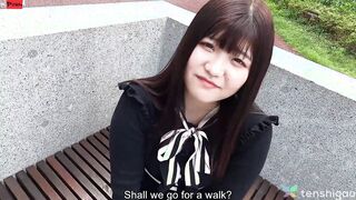 Chubby and cute Madoka Watanabe comes to interview to become a Japanese adult film celeb, she gets nude off her panties