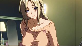 Busty sexy woman helps guy to cum