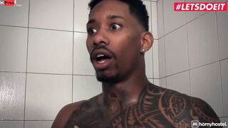 HORNY HOSTEL - big black cock Drills Ginebra Bellucci's Tight Unshaved Vagina - LETSDOEIT