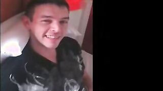Damien is so happy showing his masturbation skills on camera