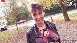 Chubby German Milf Bimbo during a nice pov outside Fucked