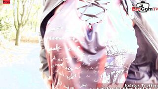 Chubby German Milf Bimbo during a nice pov outside Fucked