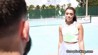 Riding black oily booty after tennis practice