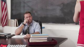 New Sensations - Tiny 19 Yo Blonde Cheerleader Lily Larimar Fucks Professor