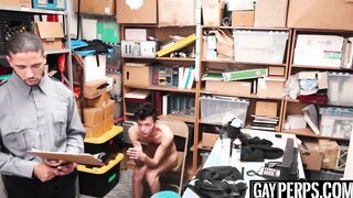 Young shoplifter sucks officers big cock before raw fucking
