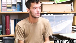 Young shoplifter sucks officers big cock before raw fucking