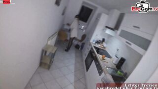 Thin Milf with huge titted fucked inside Nylons point of view into the kitchen