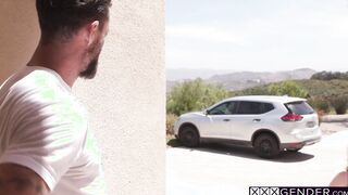 Perverted couple fucked stud shemale