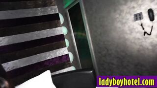 Sweet Asian ladyboy bareback anal sex