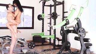 PUREMATURE Rough Anal Gym Workout Drains Big Balls