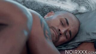 Tattooed stud gets facial after interracial pounding