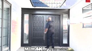 MOM4K Creeping Black Landlord Creampies Multiple Times Into Huge Tit Cougar