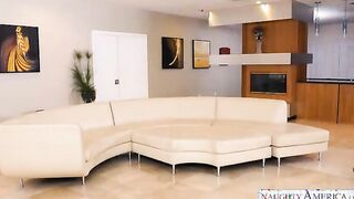 Blair Williams fucking into the couch with her big boobies