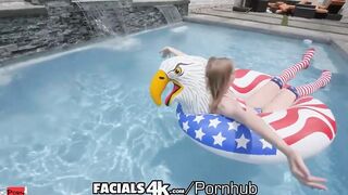 FACIALS4K Multiple Facial Fireworks With two Gigantic Dicks On Independence Day