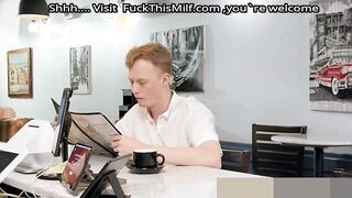 Bored Waitress Syren De Mer Tries To Earn Some Extra Tips By Giving Her Gaping Asshol