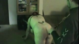 my tied fat slave Erika fisted and whipped