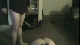 my tied fat slave Erika fisted and whipped