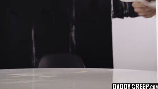 Dashing stepdad disciplines young gay with hard raw pounding