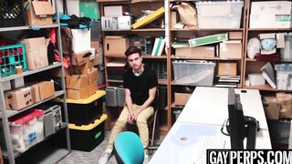 Young perpetrator bouncing on officers huge black cock